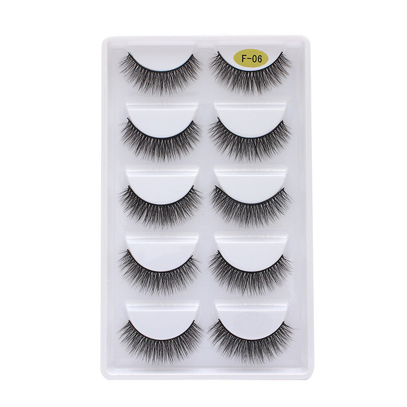 👁️✨ 3D Multi-Layer Thick False Eyelashes – 5 Pairs Stereoscopic Lash Set