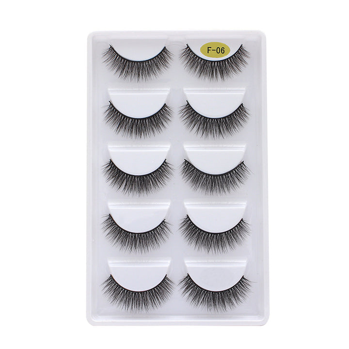 👁️✨ 3D Multi-Layer Thick False Eyelashes – 5 Pairs Stereoscopic Lash Set