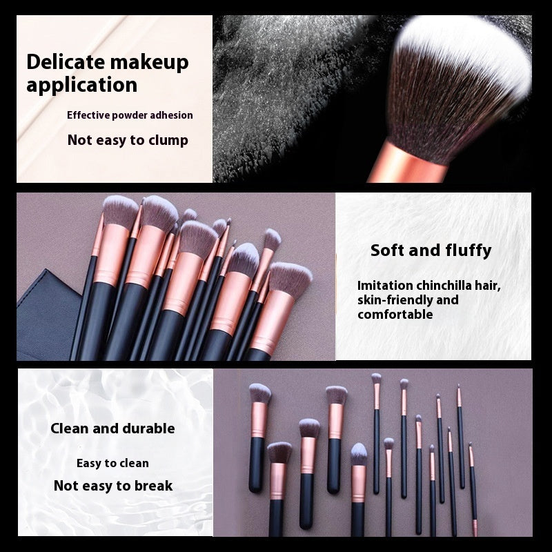 ✨ FIBER Hair Gradient 16-Piece Makeup Brush Set — Beauty Tools Kit 💄