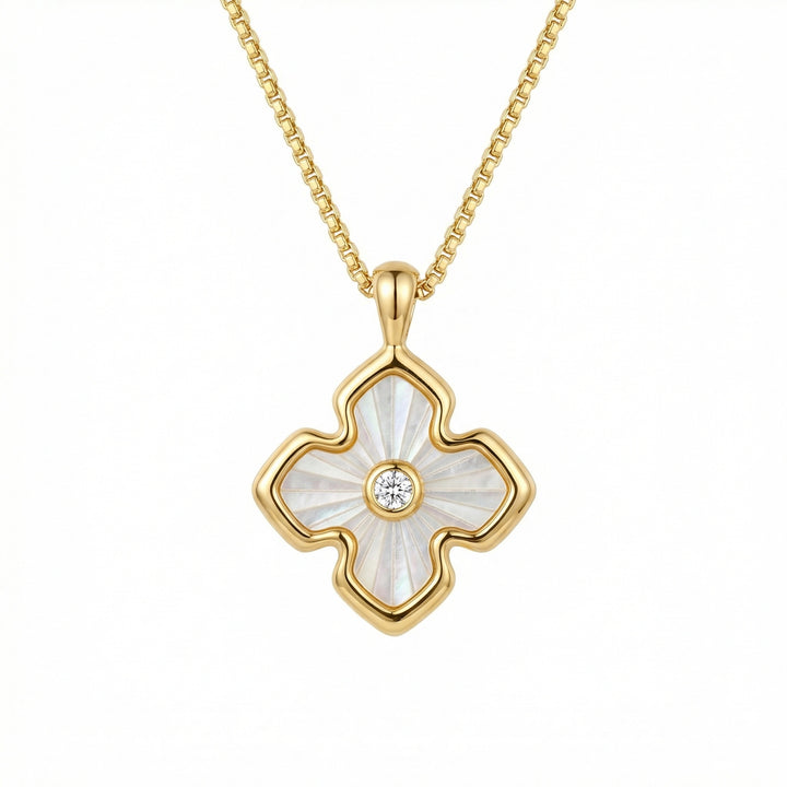 ✨ Mother-of-Pearl Clover Necklace