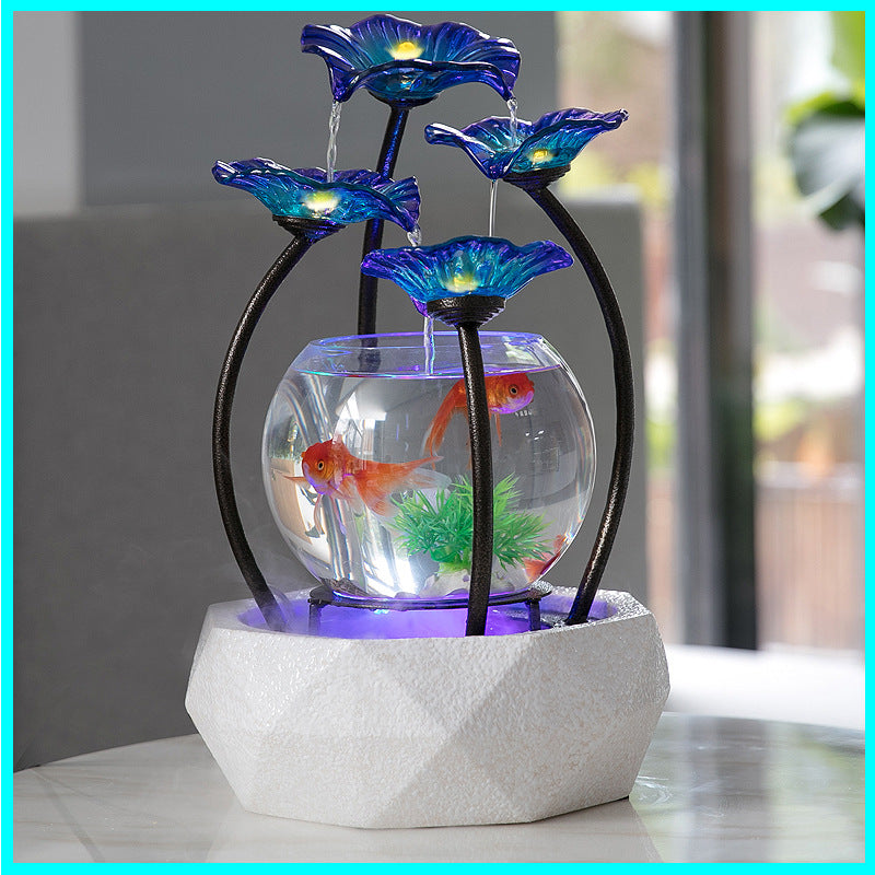 🌊💧 Flowing Water Ceramic Fountain Humidifier | Fish Tank Style Living Room Decor ✨