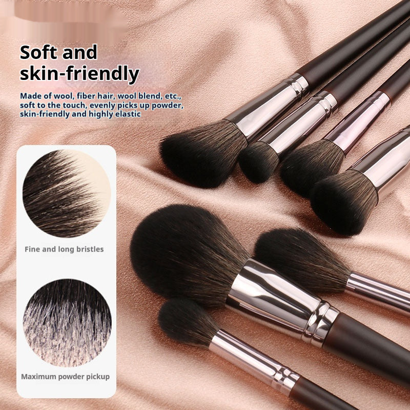 🖌️ 33-Piece High-End Makeup Brush Set – Animal Hair & Synthetic Fiber with Wooden Handles 💄✨