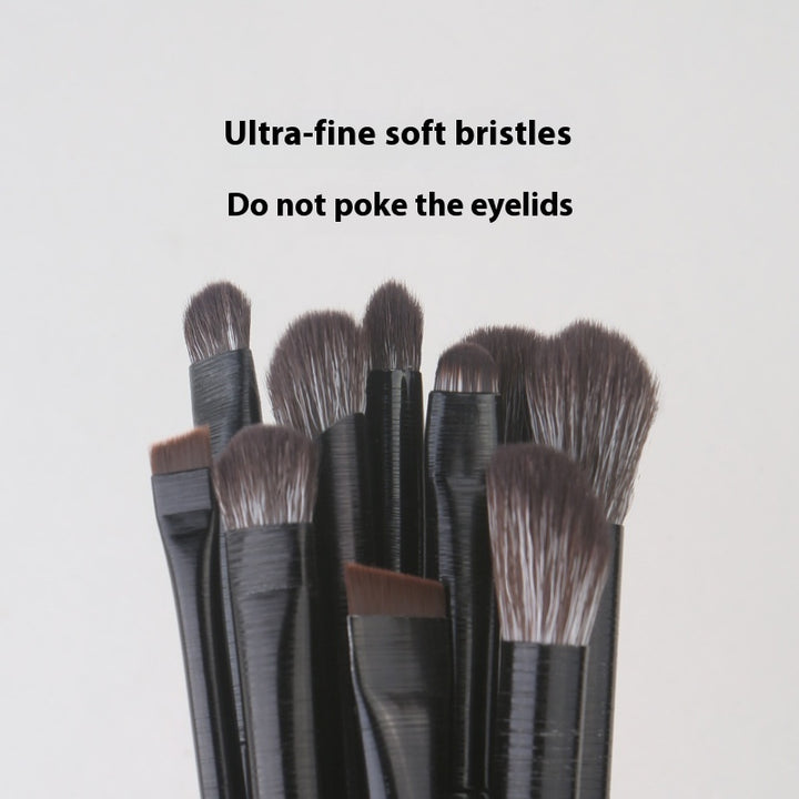 ✨ 13 Black Brushed Eye Makeup Brush Set — 10 Piece Beauty Tools Kit 💄
