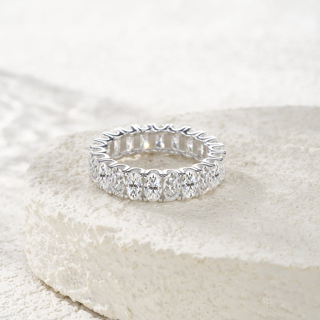 💍 Minimalist Moissanite Ring – Platinum-Plated S925 Silver (4g, Sizes 5–9) 💍