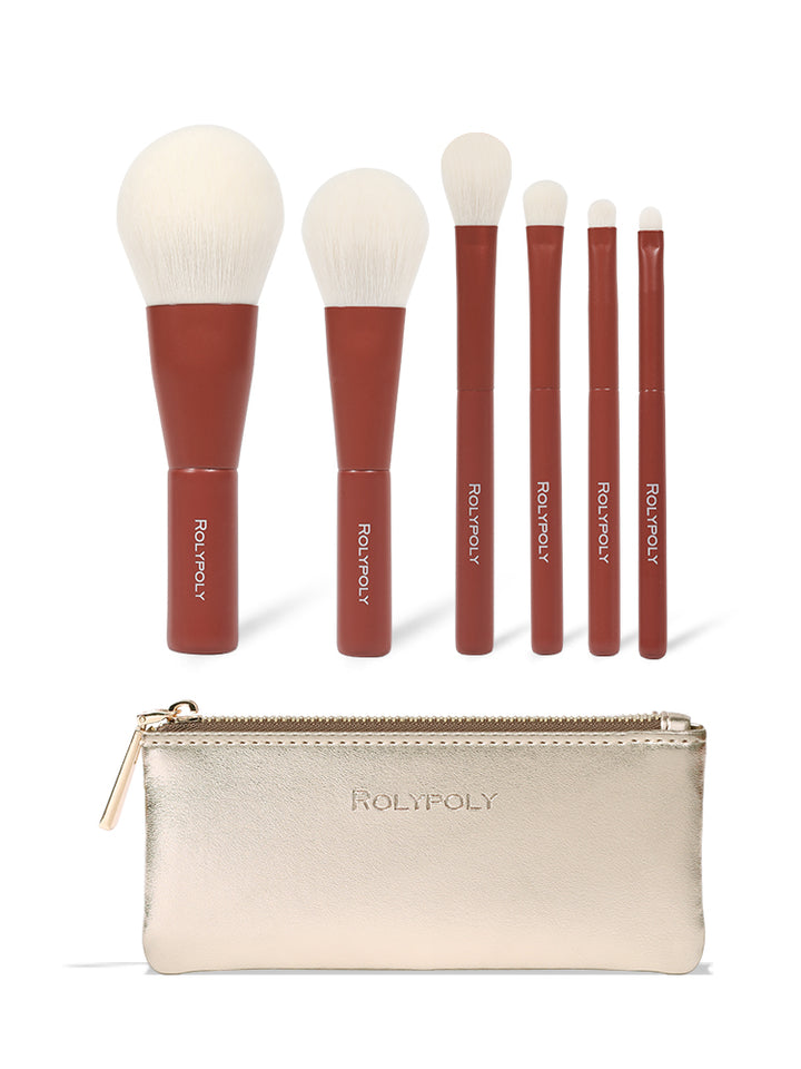 ✨ Super Soft Beginner Mini Makeup Brush Set — Berry Series (6 Pieces) 💄🍓