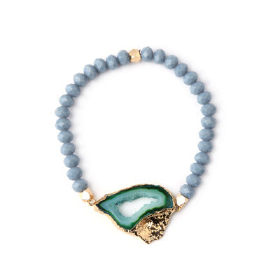 Crystal Beaded Agate Bracelet