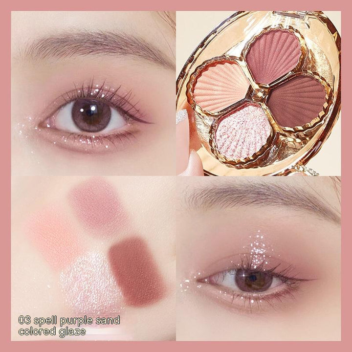 🤎 Color Rendering 4-Color Eyeshadow Palette – Long-Lasting Brown & Warm Tone Makeup Set ✨