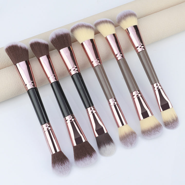 ✨ 3-Piece Double-Ended Makeup Brush Set — Soft Foundation & Shading Tools 💄
