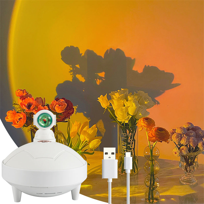 👨‍🚀🌇 Astronaut Sunset Lamp Humidifier | 360° Projection Light & Mist Diffuser ✨