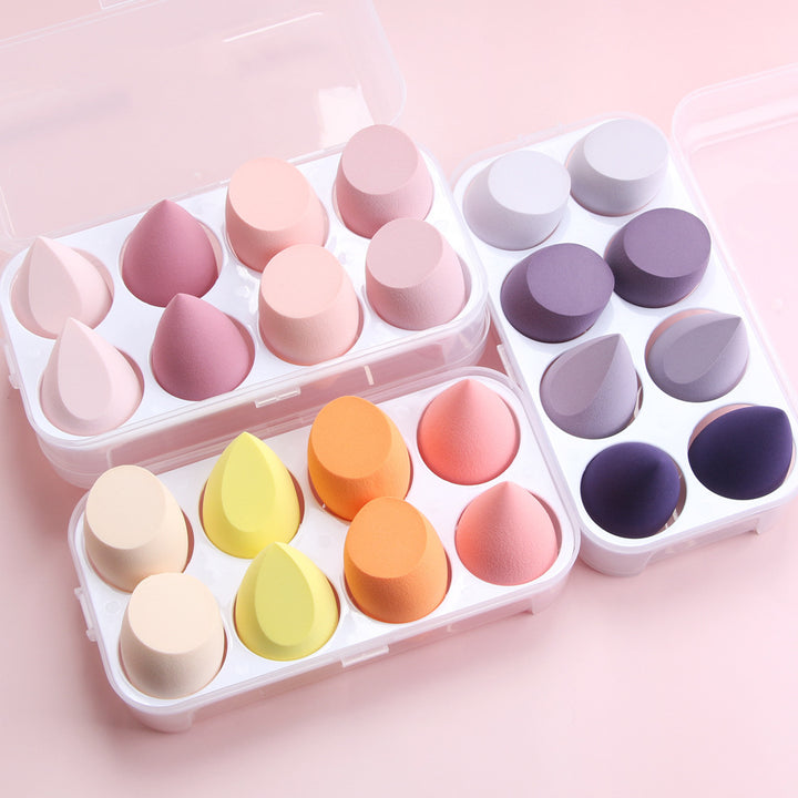 🥚💄 Beauty Egg Set – Soft Makeup Sponge Box (8PCS Wet & Dry Blender Puff)