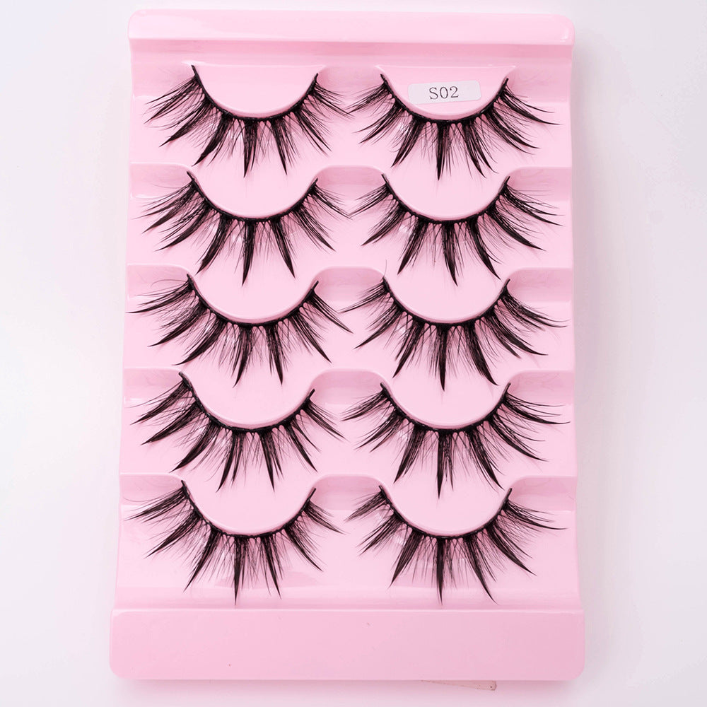 👁️✨ Natural 3D Dramatic Fairy Clusters Manga Lashes – 5 Pairs Wispy False Eyelashes (10–15MM)