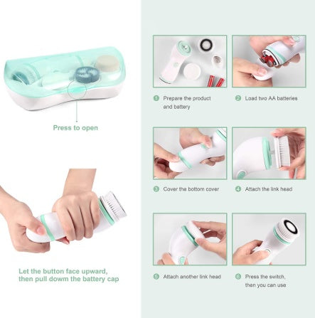 💄🧼 Facial Cleaning Brush | Electric Waterproof Rotating Deep Cleansing System
