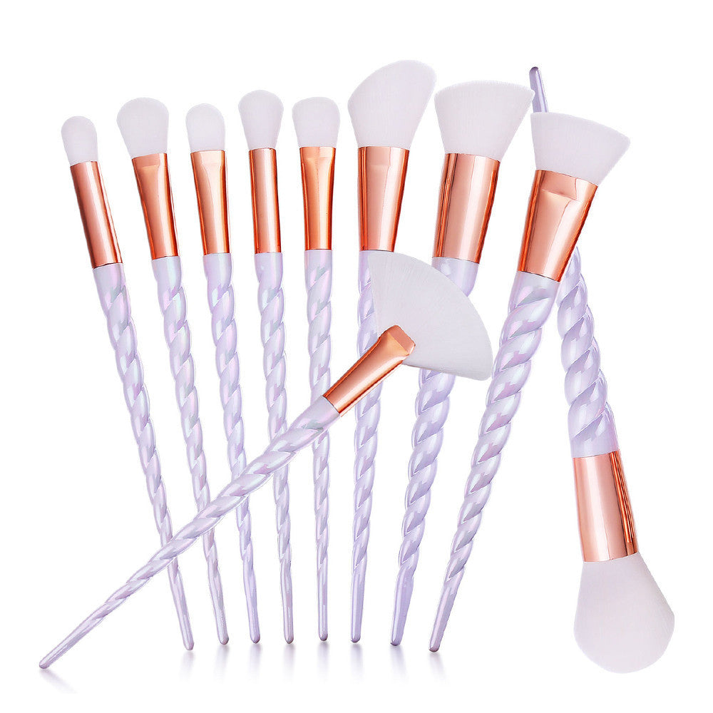 ✨ Makeup Brush Transparent Glitter Spiral Set — Beauty Tools Kit 💄✨