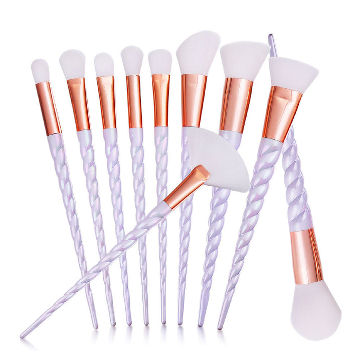 ✨ Makeup Brush Transparent Glitter Spiral Set — Beauty Tools Kit 💄✨