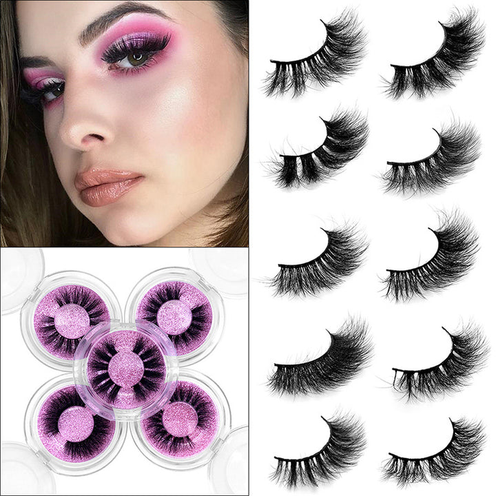 👁️✨ 8D Mink Hair False Eyelashes – Thick Handmade Volume Lash Set