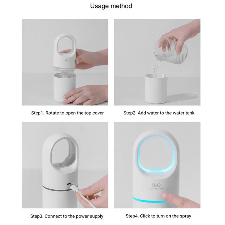 💧🌈 Mini Ultrasonic USB Humidifier | 450ml LED Mist Air Moisturizer ✨