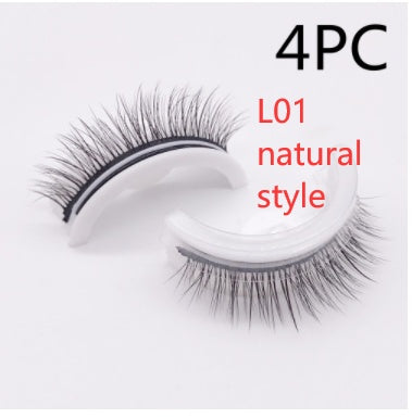 👁️✨ Reusable 3D Mink Lashes – Self-Adhesive Natural False Eyelashes (Glue-Free Silk Style)