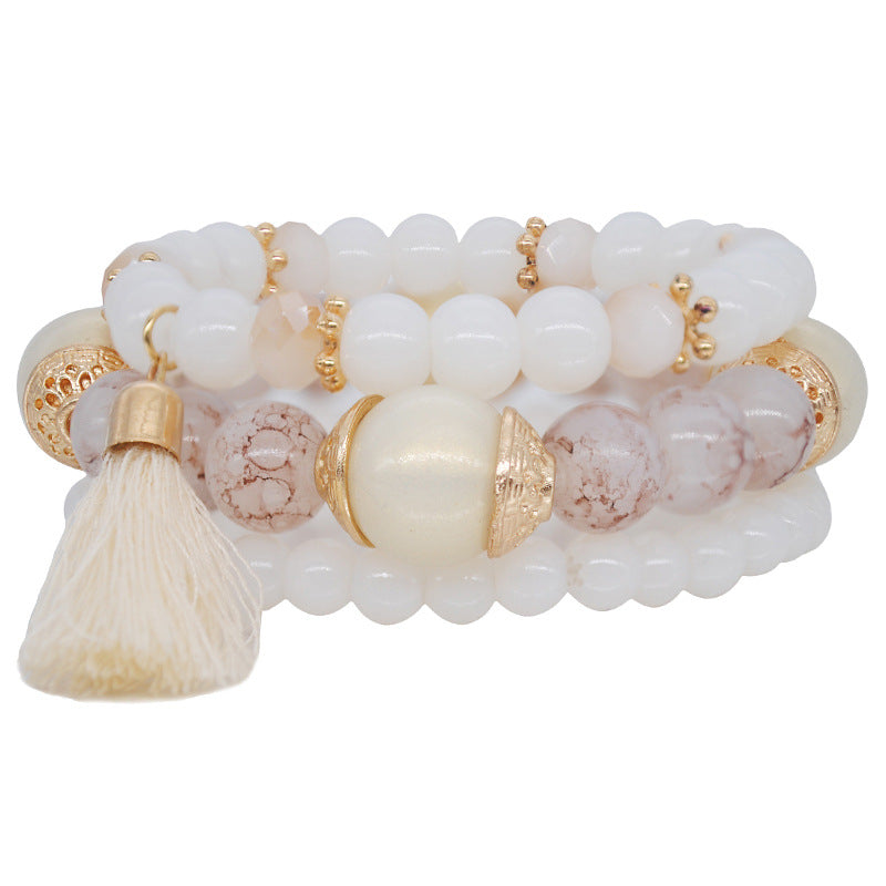 Ethnic Style Tassel Bracelet – Mixed Material Design