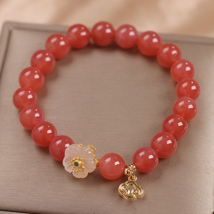 Natural Yanyuan Agate Flower Bracelet – Special-Interest Design for Women