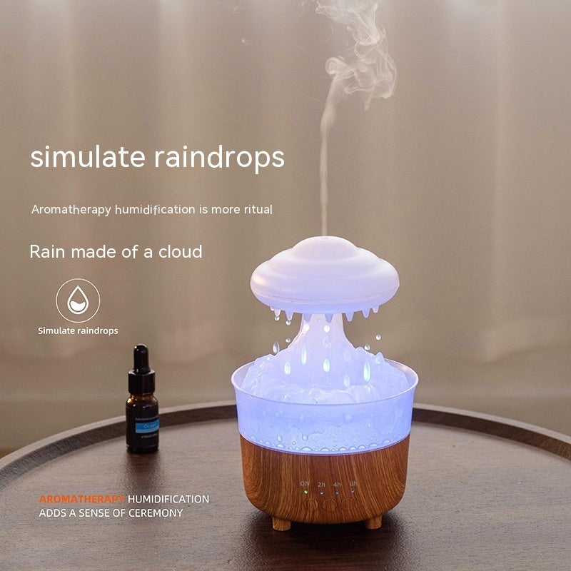 🌧️☁️ Household Mute Remote Control Colorful Rain Cloud Humidifier