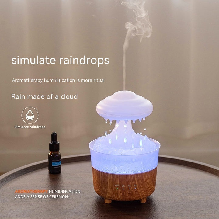 🌧️☁️ Household Mute Remote Control Colorful Rain Cloud Humidifier