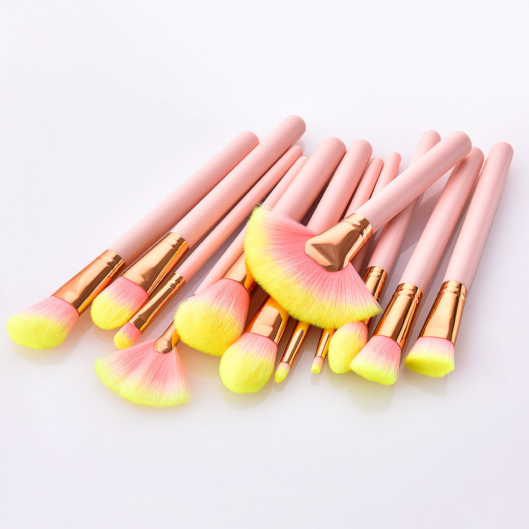 ✨ 12-Piece Beauty Makeup Brush Set — Pink Wooden Handle Tools 💄💗