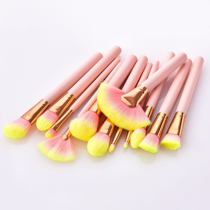 ✨ 12-Piece Beauty Makeup Brush Set — Pink Wooden Handle Tools 💄💗