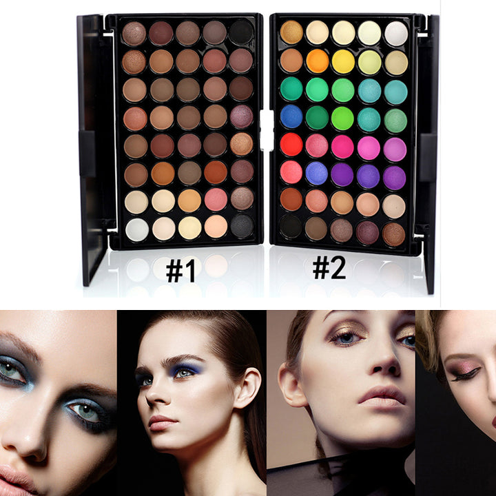 🎨✨ Matte & Glitter Eyeshadow Palette | Earth Tone Makeup Kit with Brush 💄