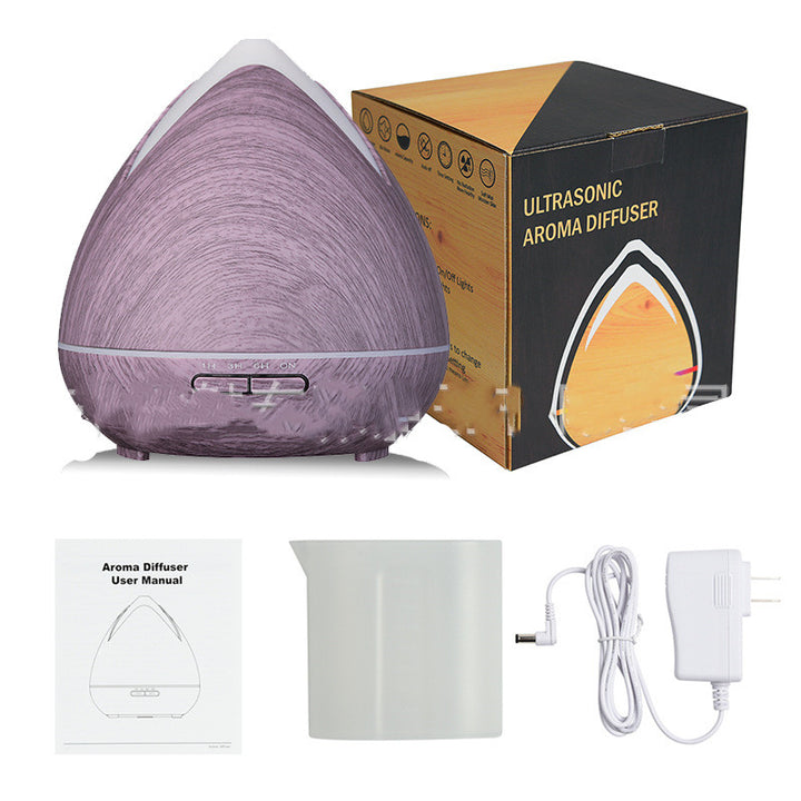 🌿💧 Wood Grain Air Humidifier | Ultrasonic LED Night Light 🌈✨