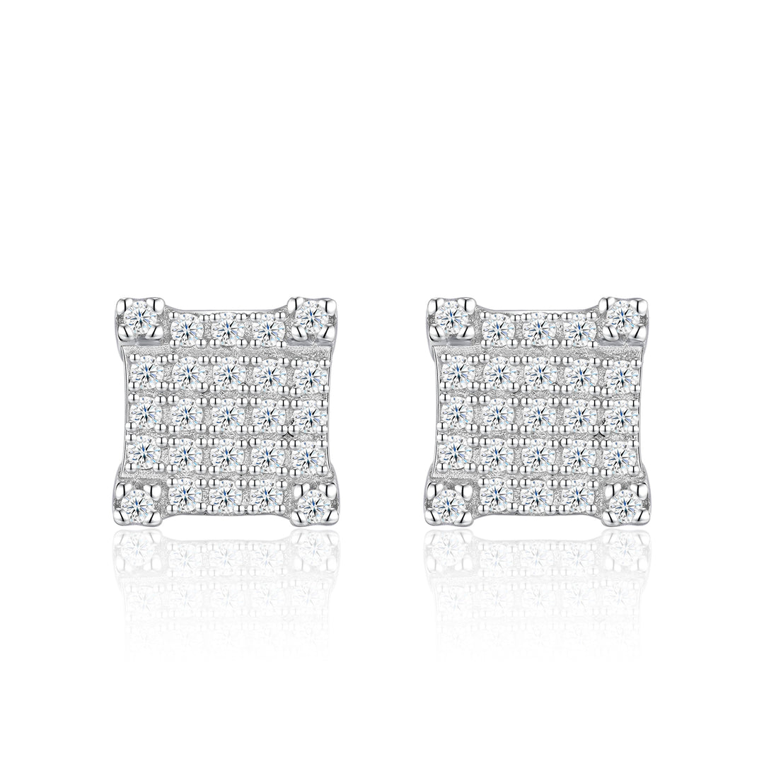 Luxury Minimalist Moissanite Earring Set – Platinum-Plated S925 Silver, GRA Certified