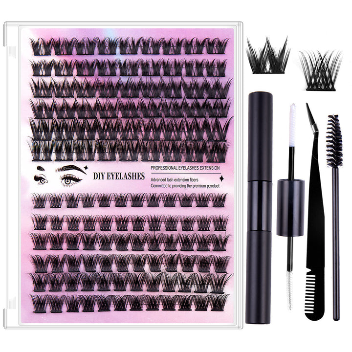 👁️✨ Segmented Hairy Fishtail Wheat Lazy Trilogy False Eyelashes – DIY Cluster Lash Kit