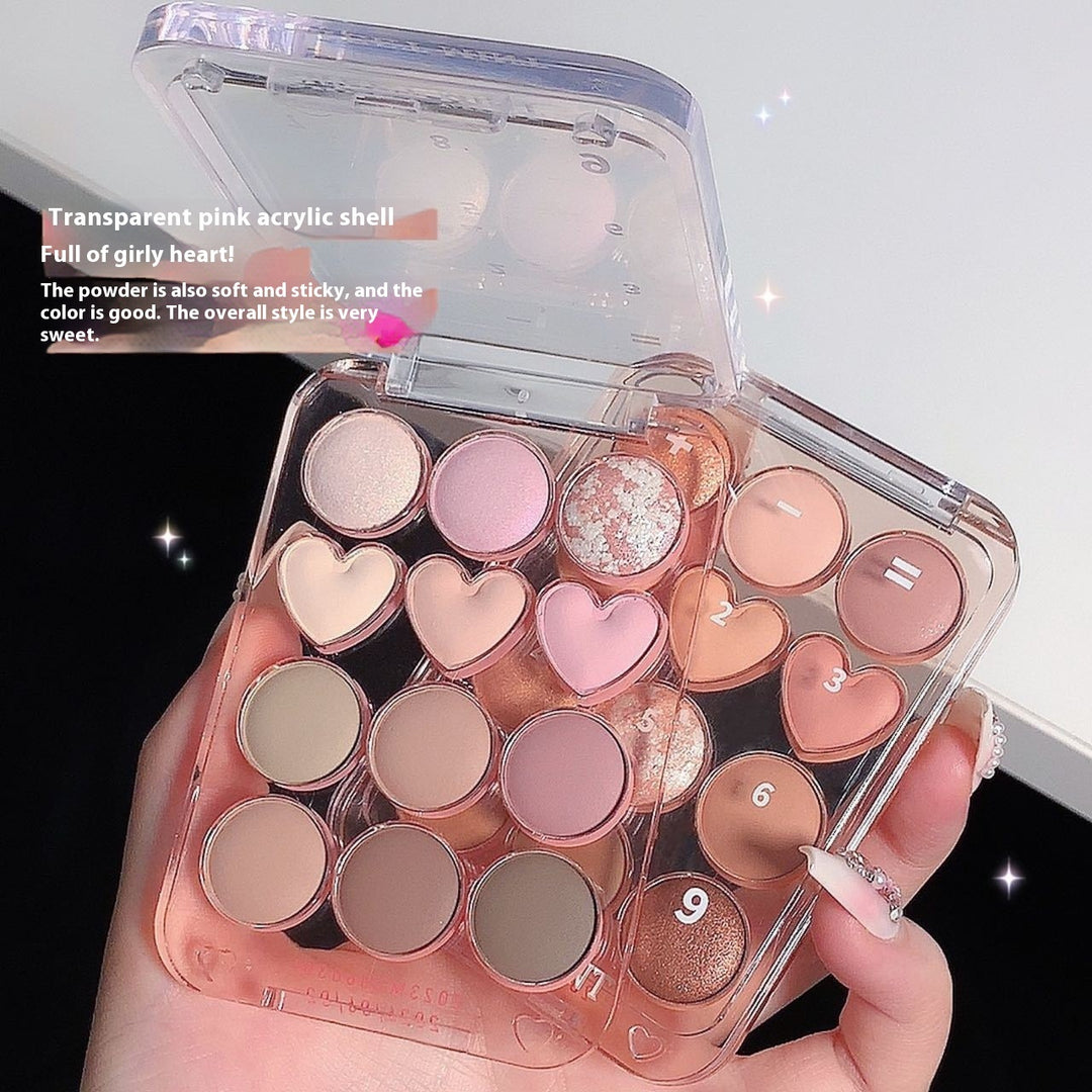 ✨ SWEET MINT 12-Color Heart Eyeshadow Palette – Cute INS Beginner Makeup Set ✨