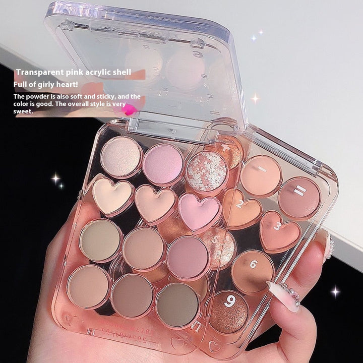✨ SWEET MINT 12-Color Heart Eyeshadow Palette – Cute INS Beginner Makeup Set ✨