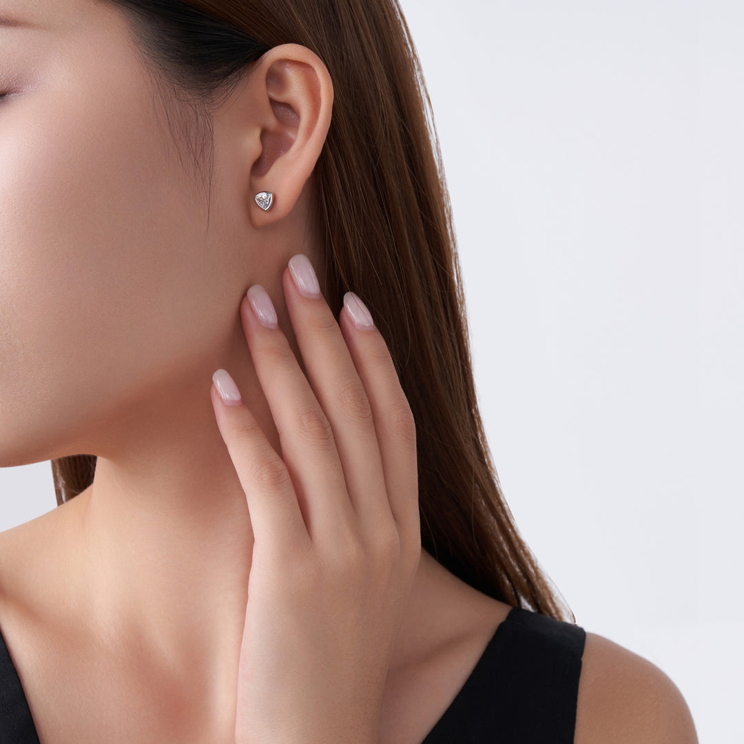 Luxury Minimalist Triangle Moissanite Stud Earrings