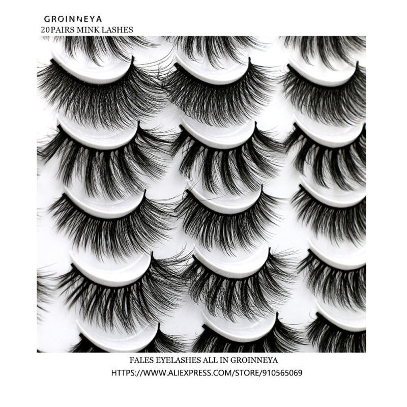 👁️✨ Self-Adhesive False Eyelashes – European & American Style (20 Pairs Set)
