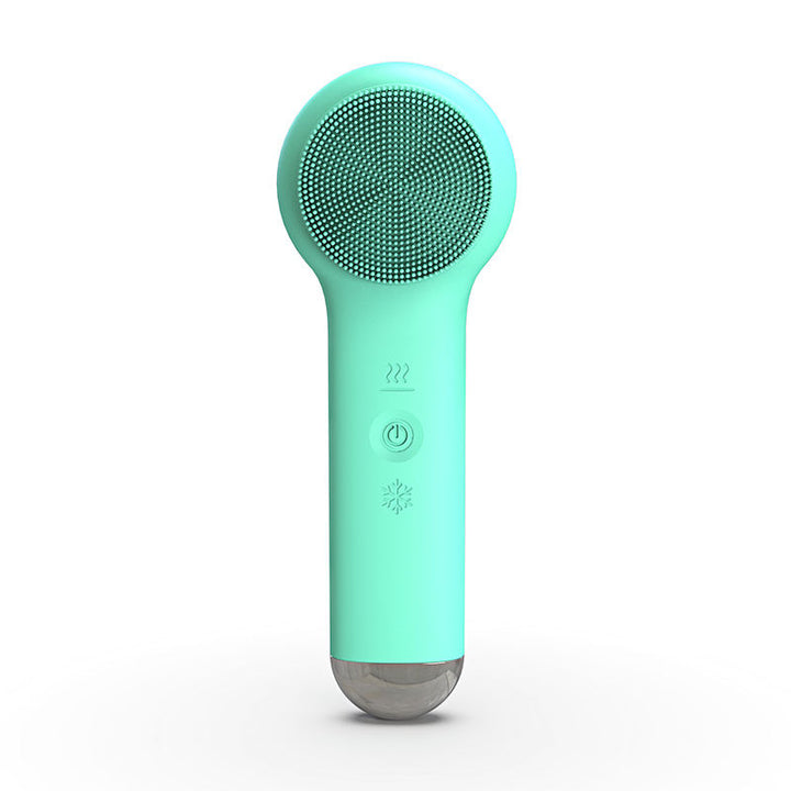 💖🌀 Silicone Cleansing Brush | 4-Speed Vibration Facial Tool with Hot & Cold Care