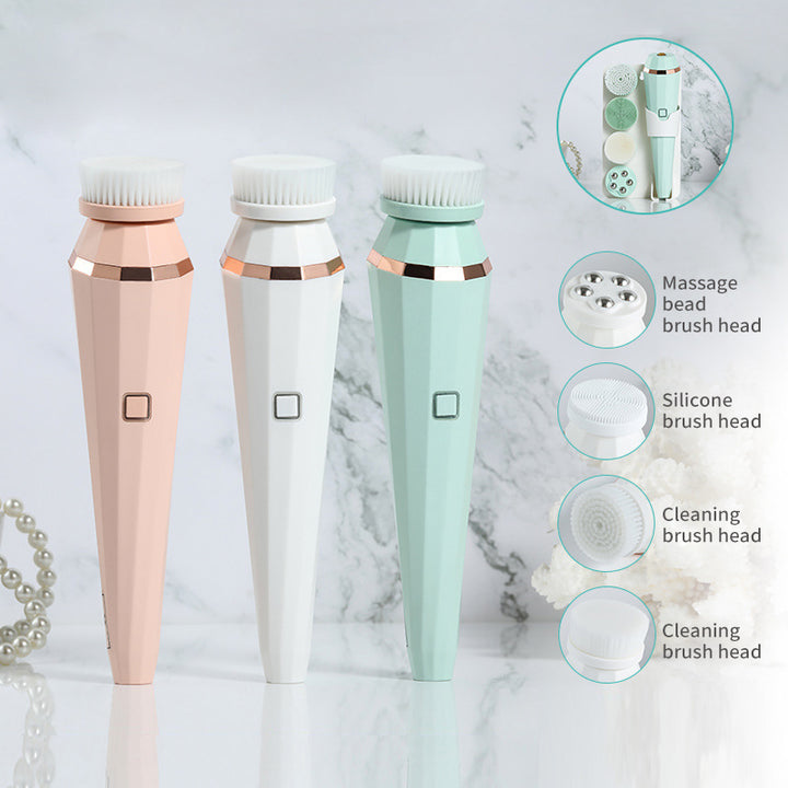 💖🌀 4-in-1 Electric Facial Cleansing Brush | USB Rechargeable Deep Clean Face Massager