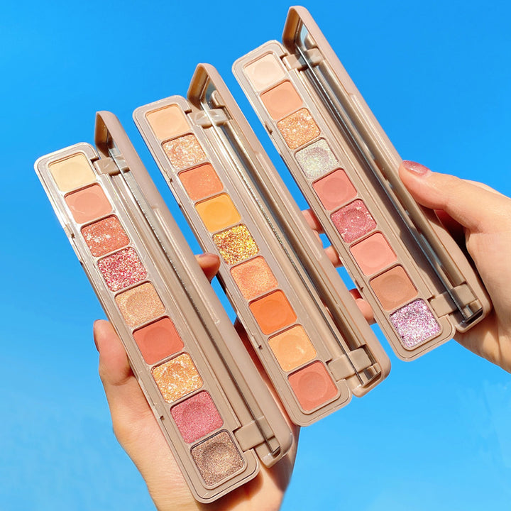 ✨ Keyboard Fingertip 9-Color Eyeshadow Palette – Matte & Pearlescent Makeup Disc ✨