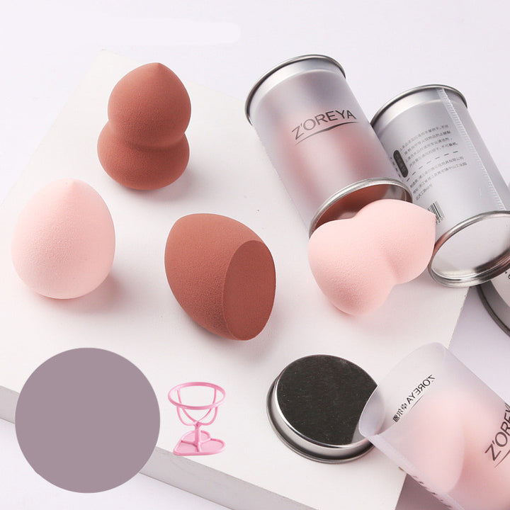 💄✨ 3PCS Beauty Egg Gourd Puff Set | Hydrophilic Makeup Sponge with Holder
