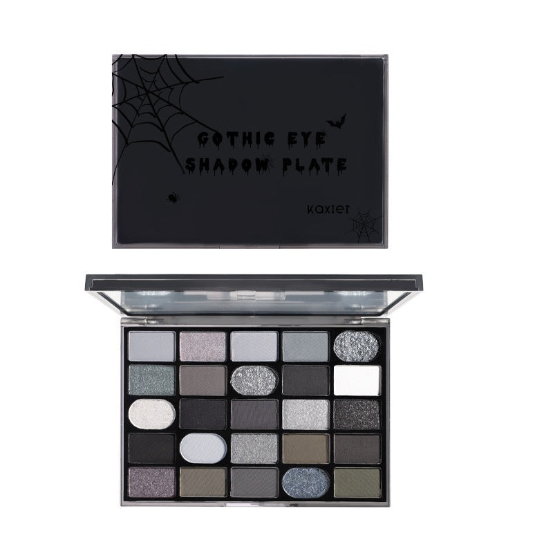 🖤 Cahill Dark Goth Eyeshadow Palette – Shimmer & Matte Punk Makeup Set ✨