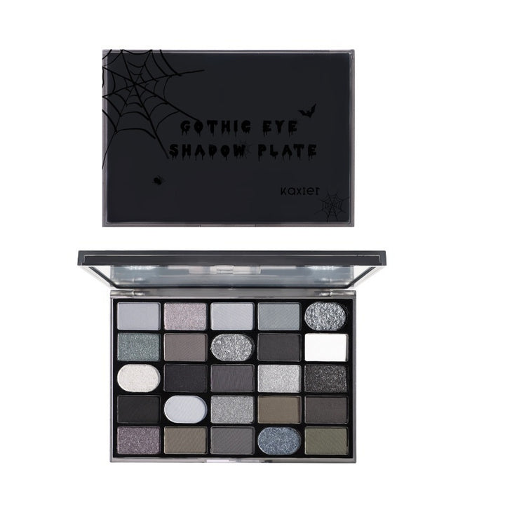 🖤 Cahill Dark Goth Eyeshadow Palette – Shimmer & Matte Punk Makeup Set ✨