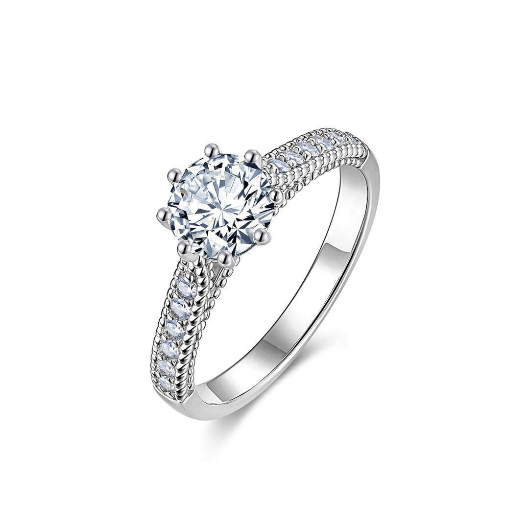 💍 1-Carat Morganite Minimalist Ring – Platinum-Plated S925 Silver (2.5g, Sizes 5–9) 💍
