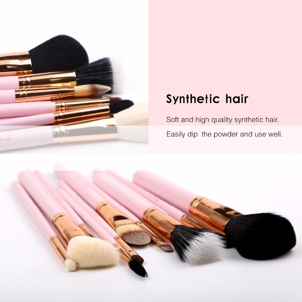✨ 12-Piece Man-Made Fiber Color Tube Makeup Brush Set — Beauty Tools Kit 💄✨