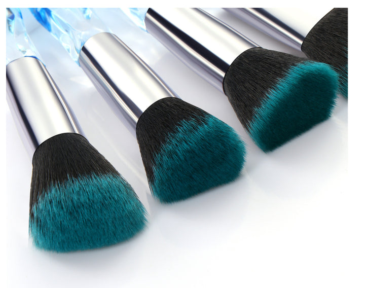 💎 10-Piece Crystal Diamond Makeup Brush Set – Foundation & Face Blending Brushes ✨