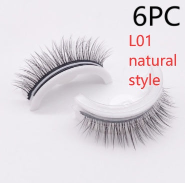 👁️✨ Reusable 3D Mink Lashes – Self-Adhesive Natural False Eyelashes (Glue-Free Silk Style)