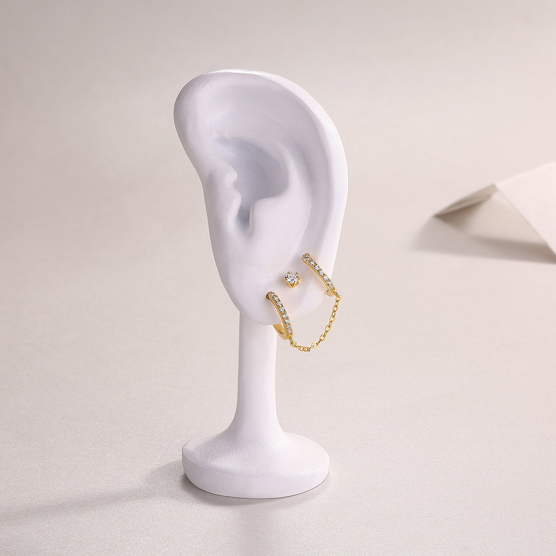 Luxury Minimalist Moissanite Earrings – Gold-Plated S925 Silver