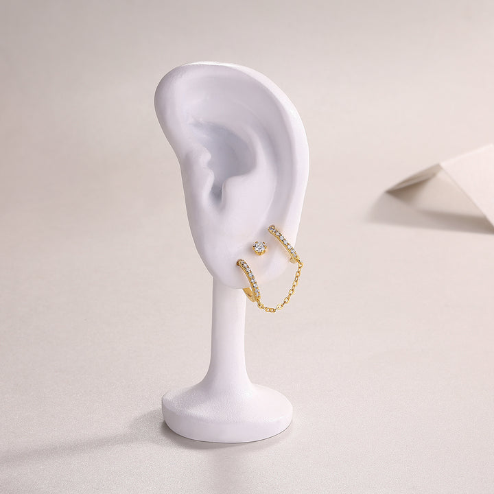 Luxury Minimalist Moissanite Earrings – Gold-Plated S925 Silver