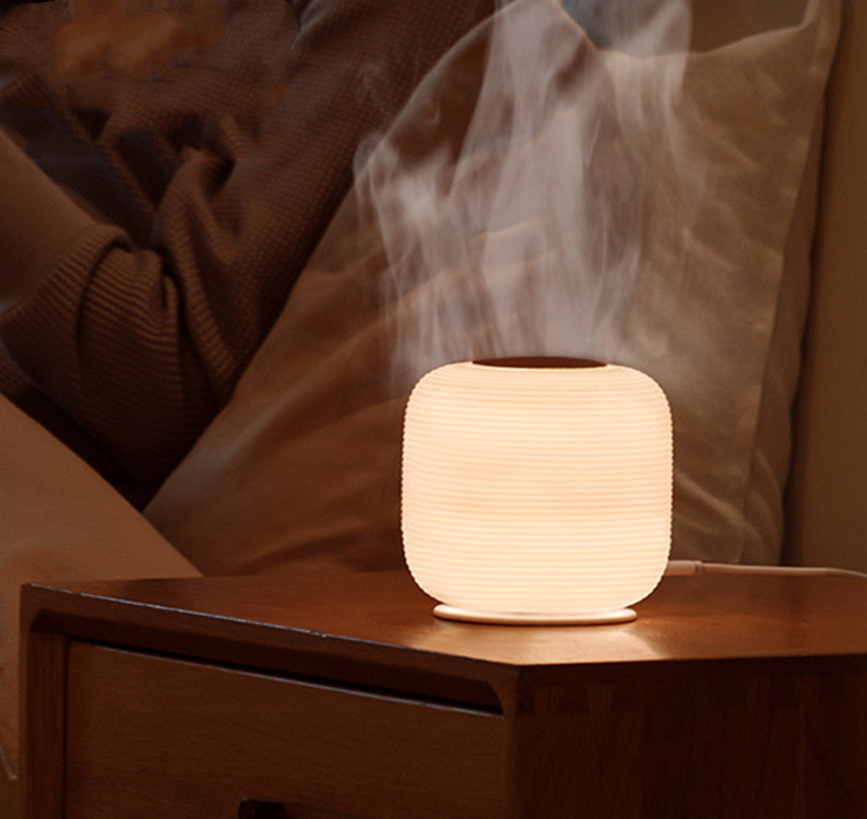 💧🌙 USB Round Aromatherapy Humidifier | LED Night Light Desktop Diffuser