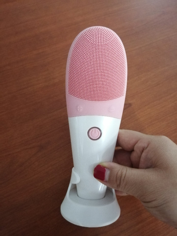 💖🧼 Silicone Facial Cleanser | Ultrasonic Vibration Pore Cleaning Beauty Device