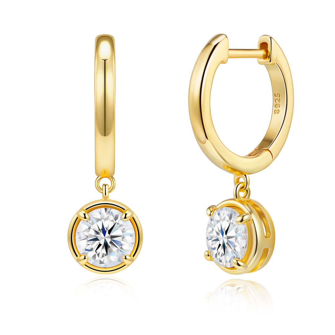 Minimalist Moissanite Stud Earrings – Gold-Plated S925 Silver